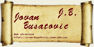 Jovan Bušatović vizit kartica